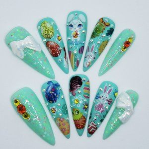 Long Stiletto Gel Press on Nails